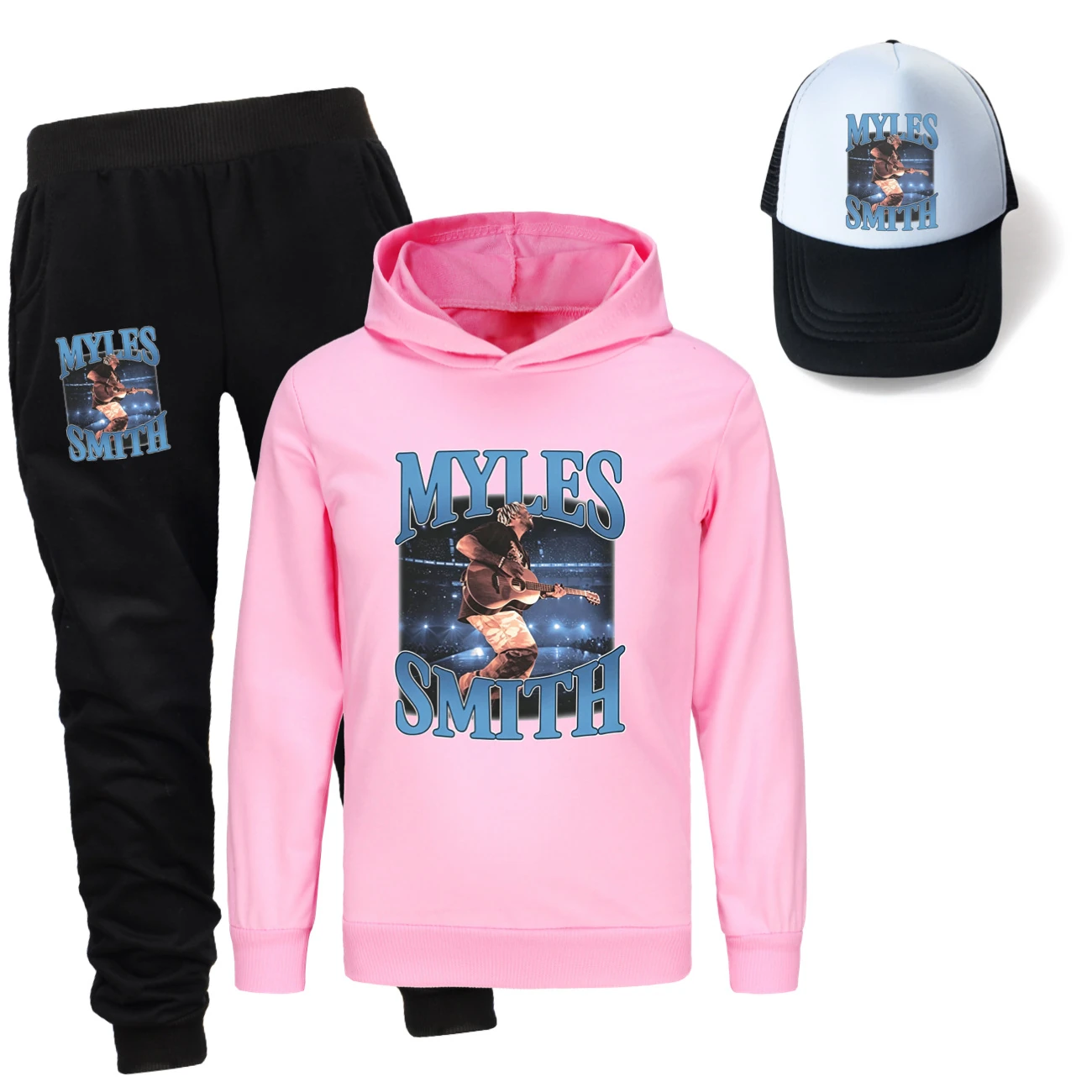 Three-Piece Hoodie, Jogger & Hat Set — 5808 Edition, Style 11 · Pink