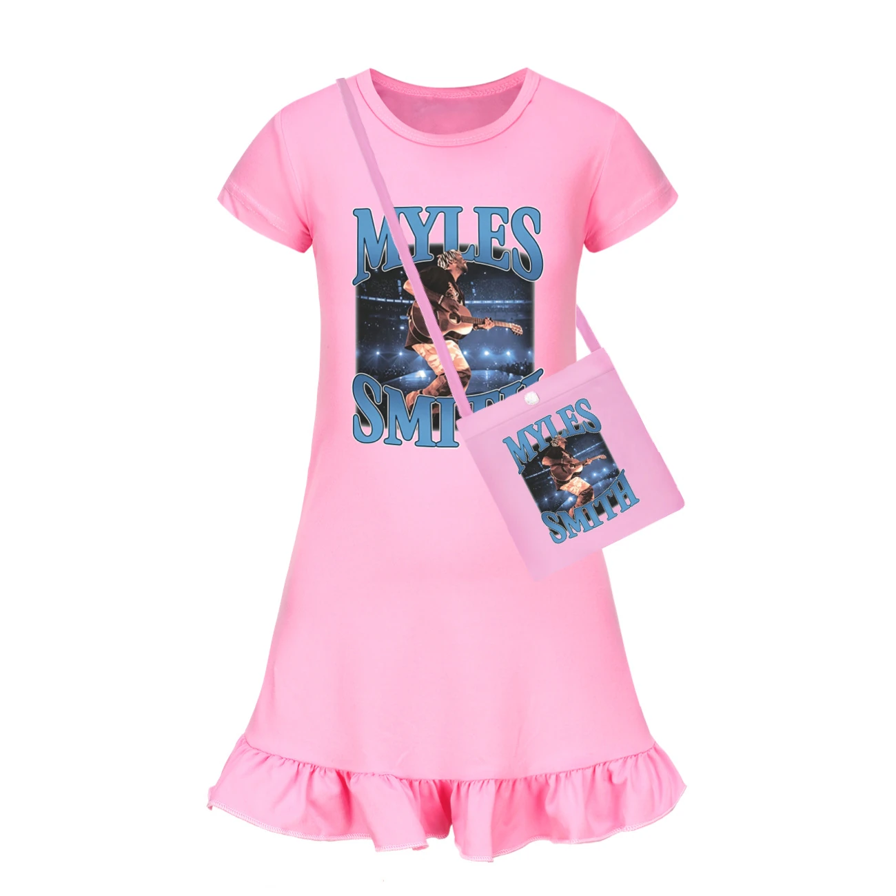 Ruffle-Hem Jersey Sleep Dress — 5808 Edition, Style 03 · with Bag · Pink