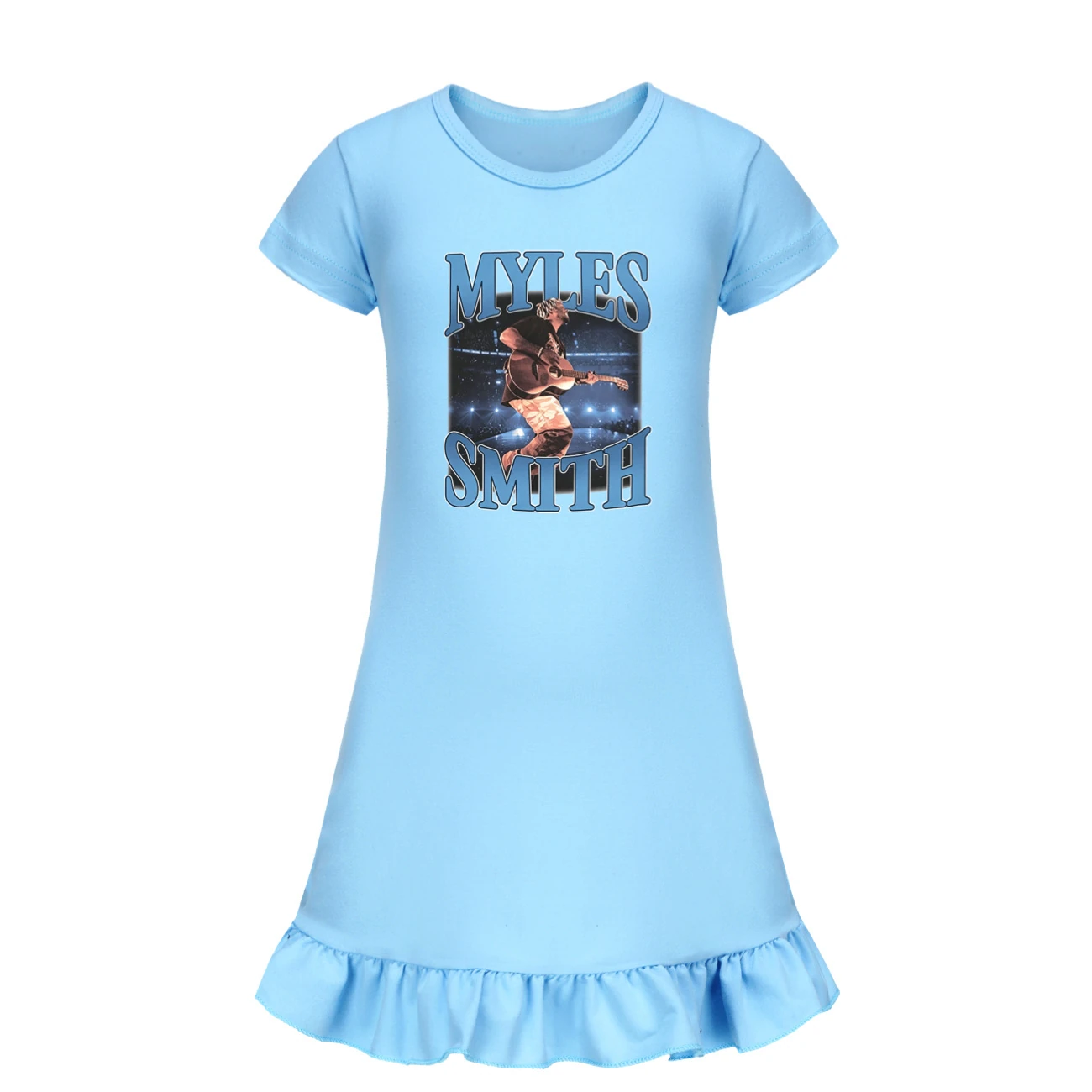 Ruffle-Hem Jersey Sleep Dress — 5808 Edition, Style 10 · Light Blue