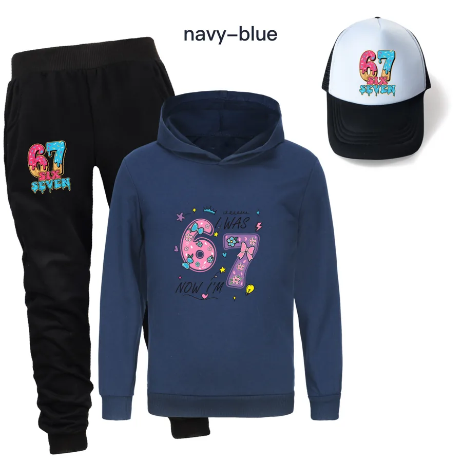 Three-Piece Hoodie, Jogger & Hat Set, Style 09 · Navy