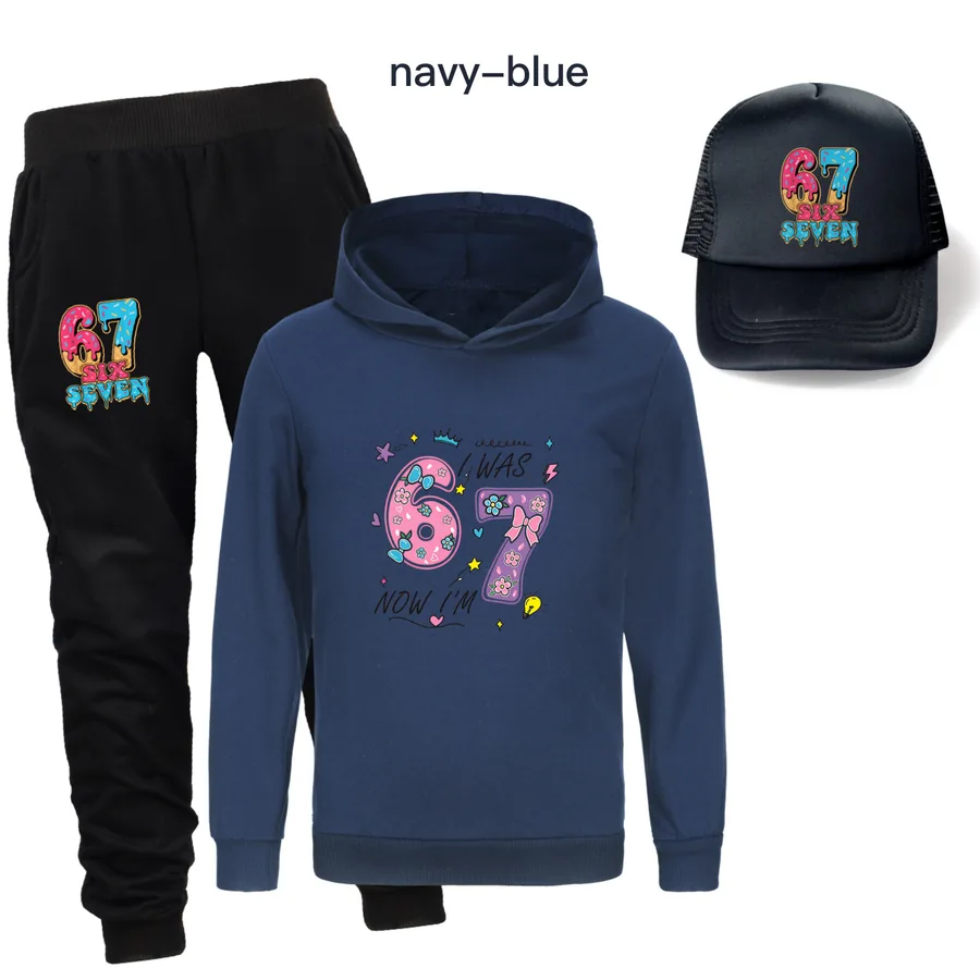 Three-Piece Hoodie, Jogger & Hat Set, Style 22 · Navy