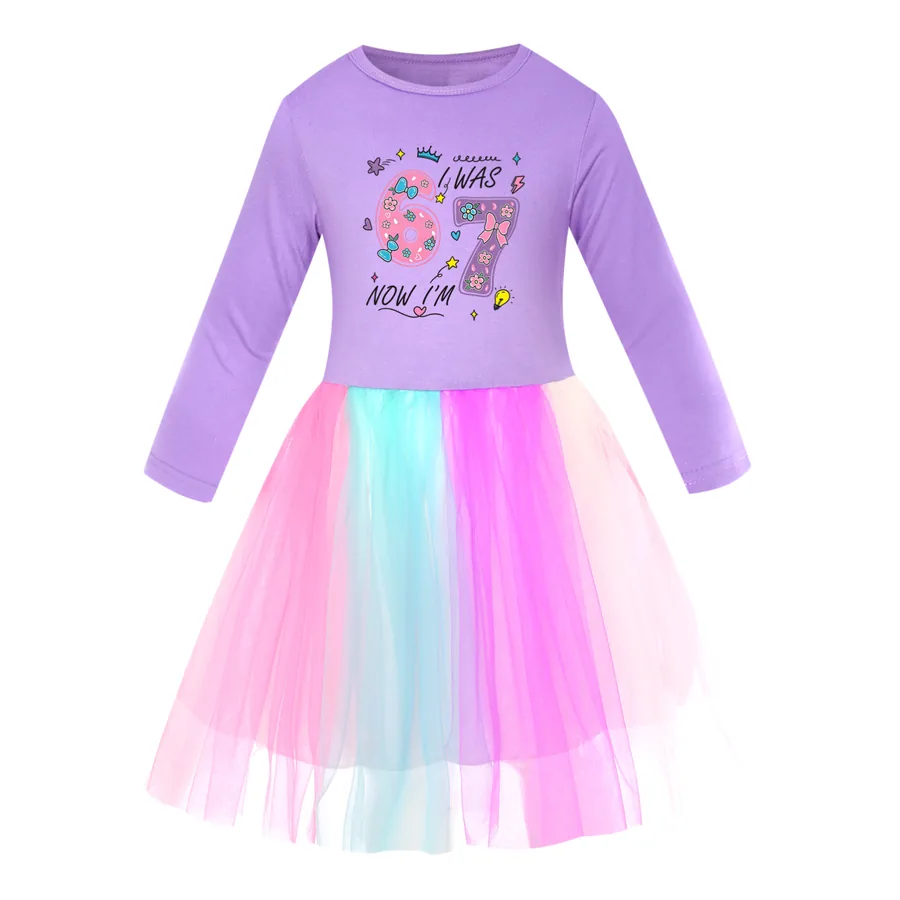 Rainbow Tulle Twirl Dress, Style 01 · Long Tulle · Purple