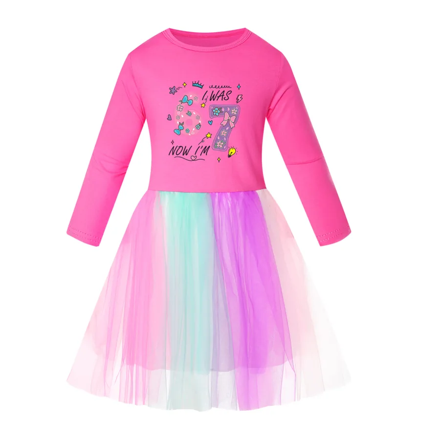 Rainbow Tulle Twirl Dress, Style 02 · Long Tulle · Rose