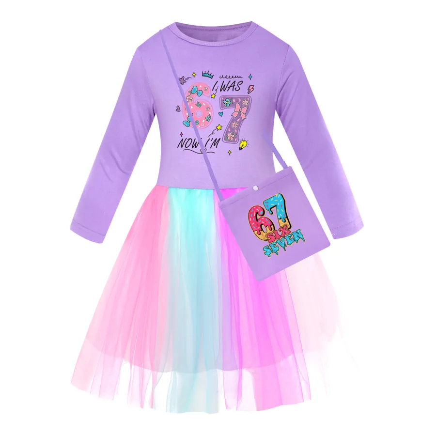 Rainbow Tulle Twirl Dress, Style 10 · Long Tulle · with Bag · Purple