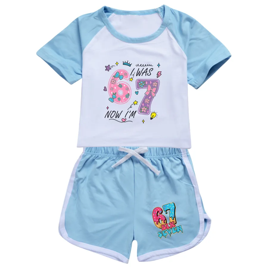 Tee & Shorts Active Set, Style 04 · Set · Light Blue
