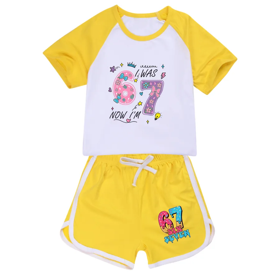 Tee & Shorts Active Set, Style 08 · Set · Yellow