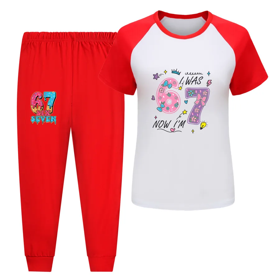 Tee & Shorts Active Set, Style 14 · Pants · Red