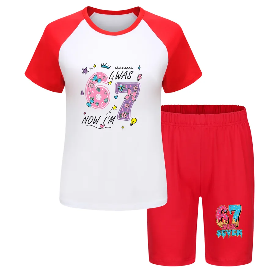 Tee & Shorts Active Set, Style 17 · Red