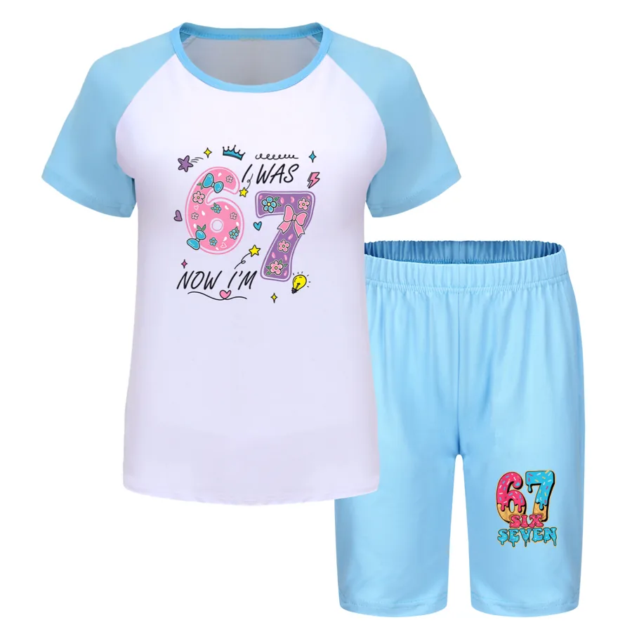 Tee & Shorts Active Set, Style 19 · Light Blue