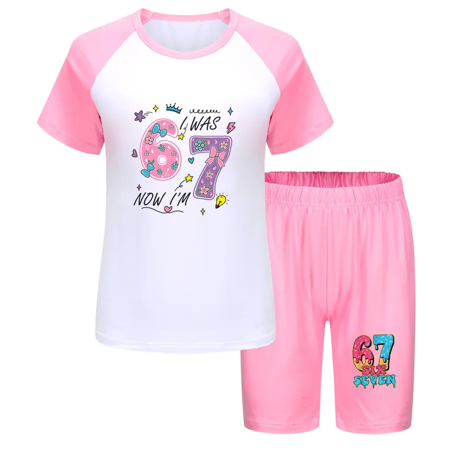 Tee & Shorts Active Set, Style 20 · Pink