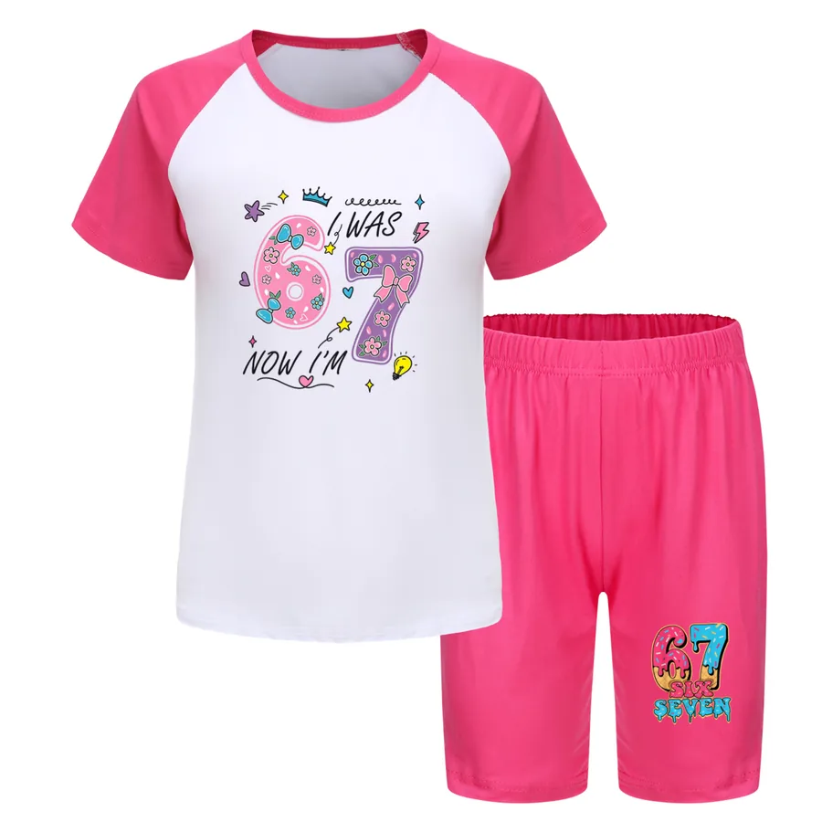 Tee & Shorts Active Set, Style 21 · Rose