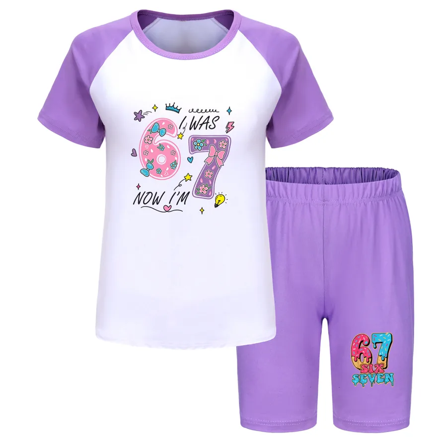 Tee & Shorts Active Set, Style 22 · Purple