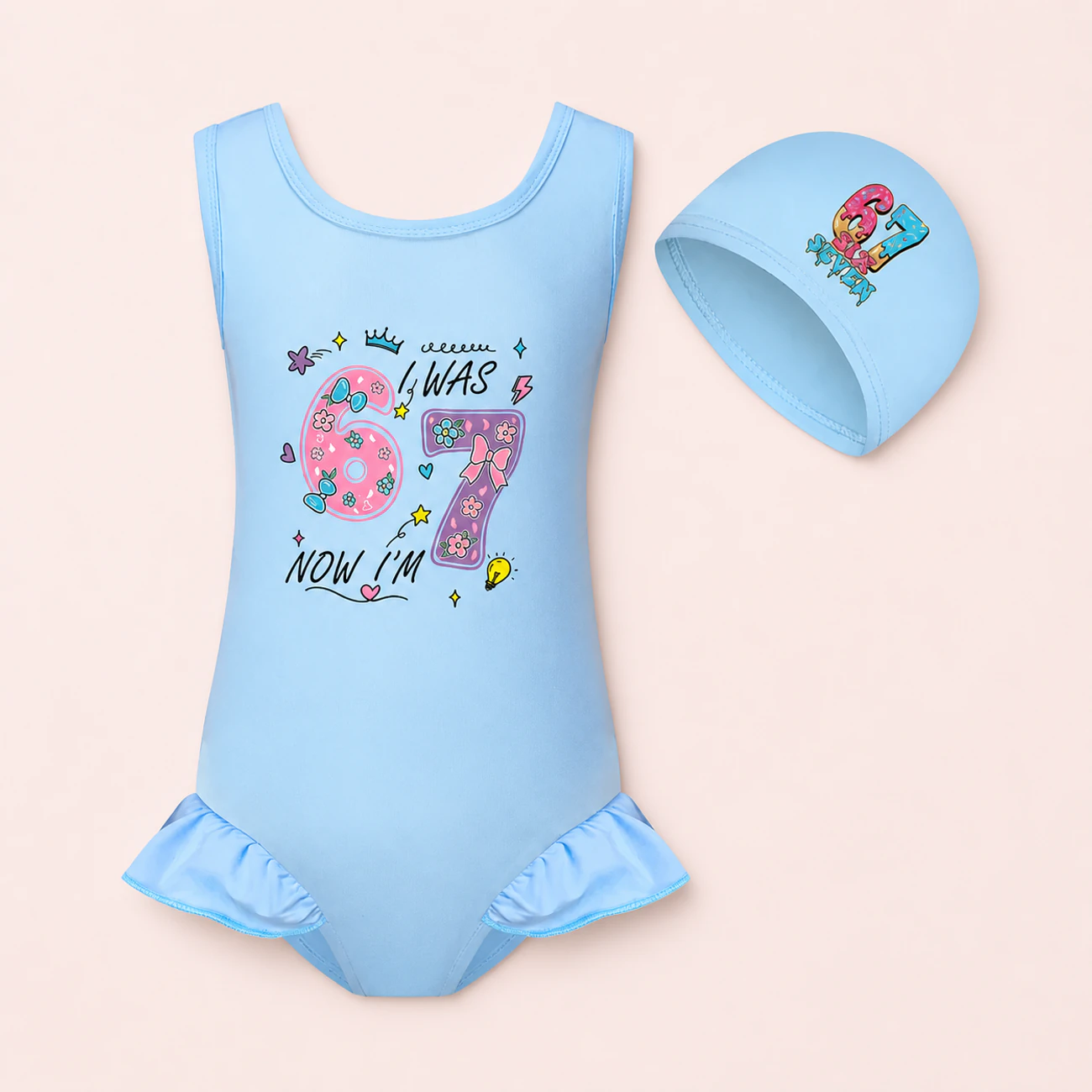 Girls’ Swimsuit & Cap Set product view
