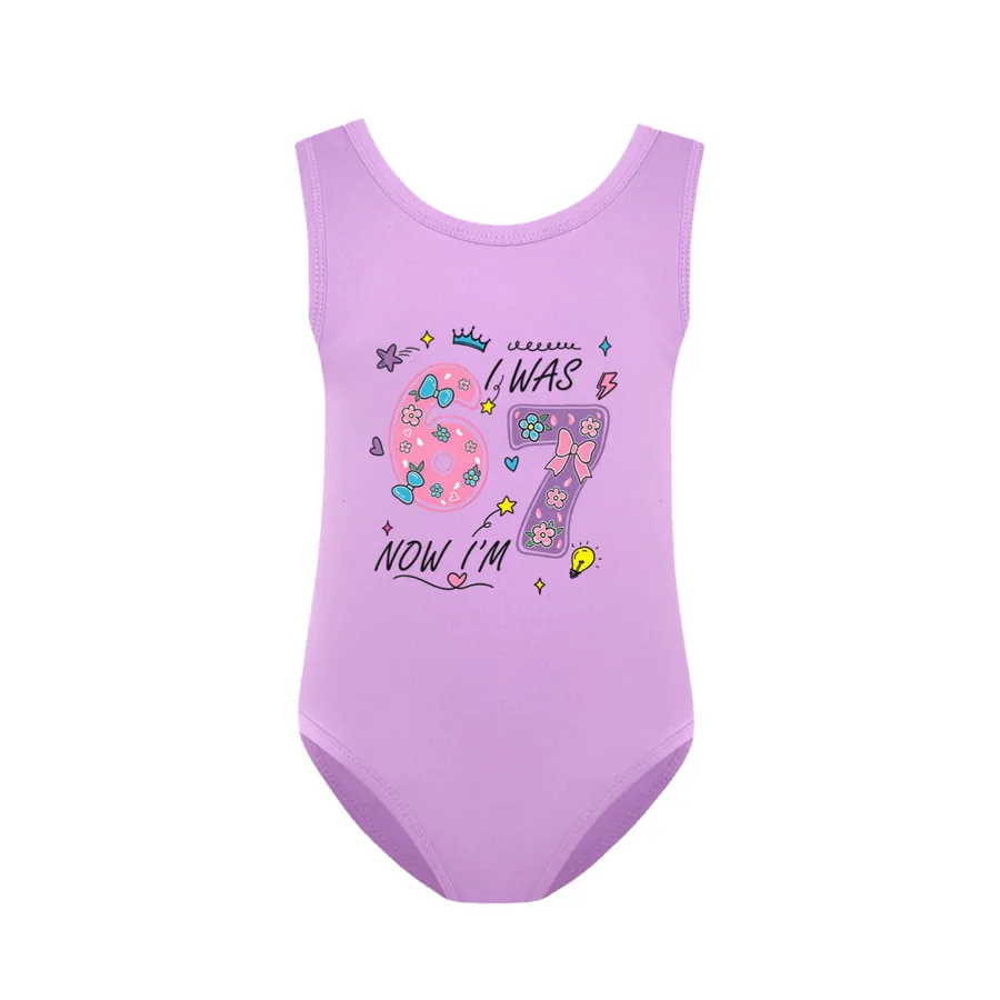 Girls’ Swimsuit & Cap Set, Style 28 · Purple