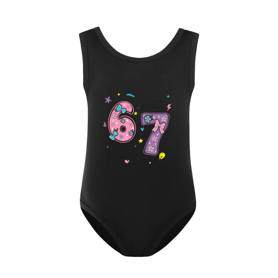 Girls’ Swimsuit & Cap Set, Style 29 · Black