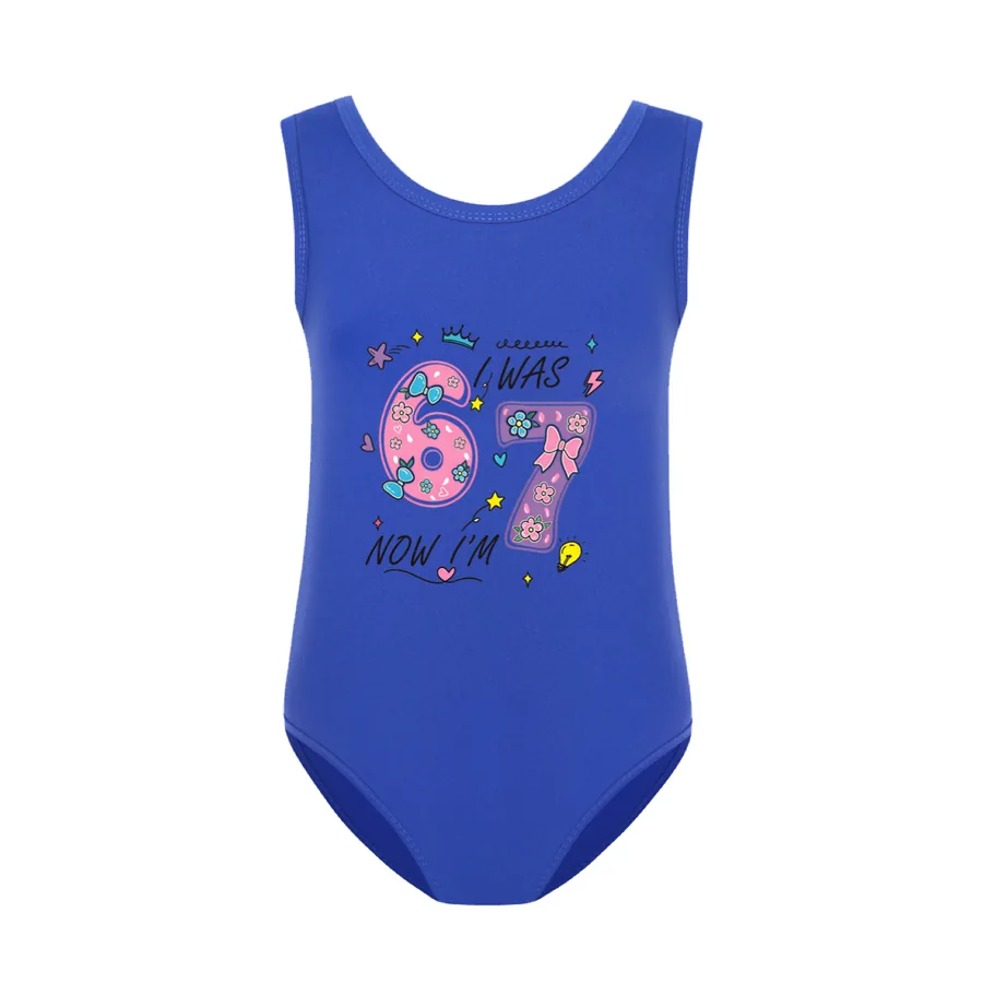 Girls’ Swimsuit & Cap Set, Style 30 · Blue