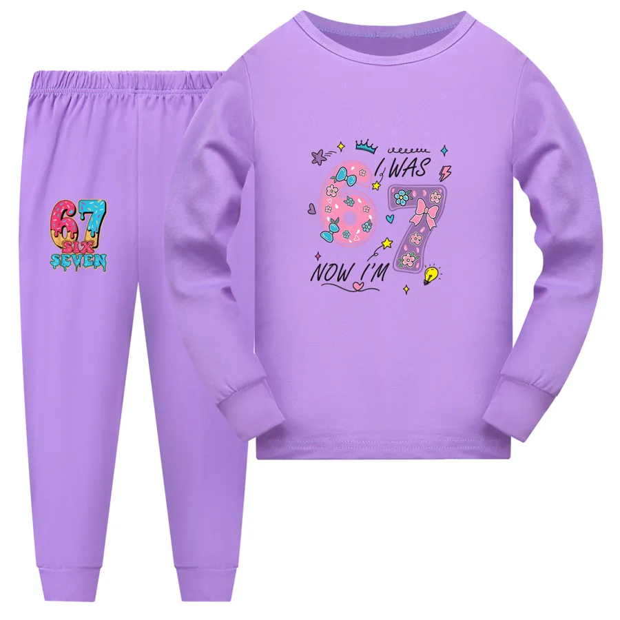 Kids Family Lounge Set, Style 09 · Long Sleeve · Purple
