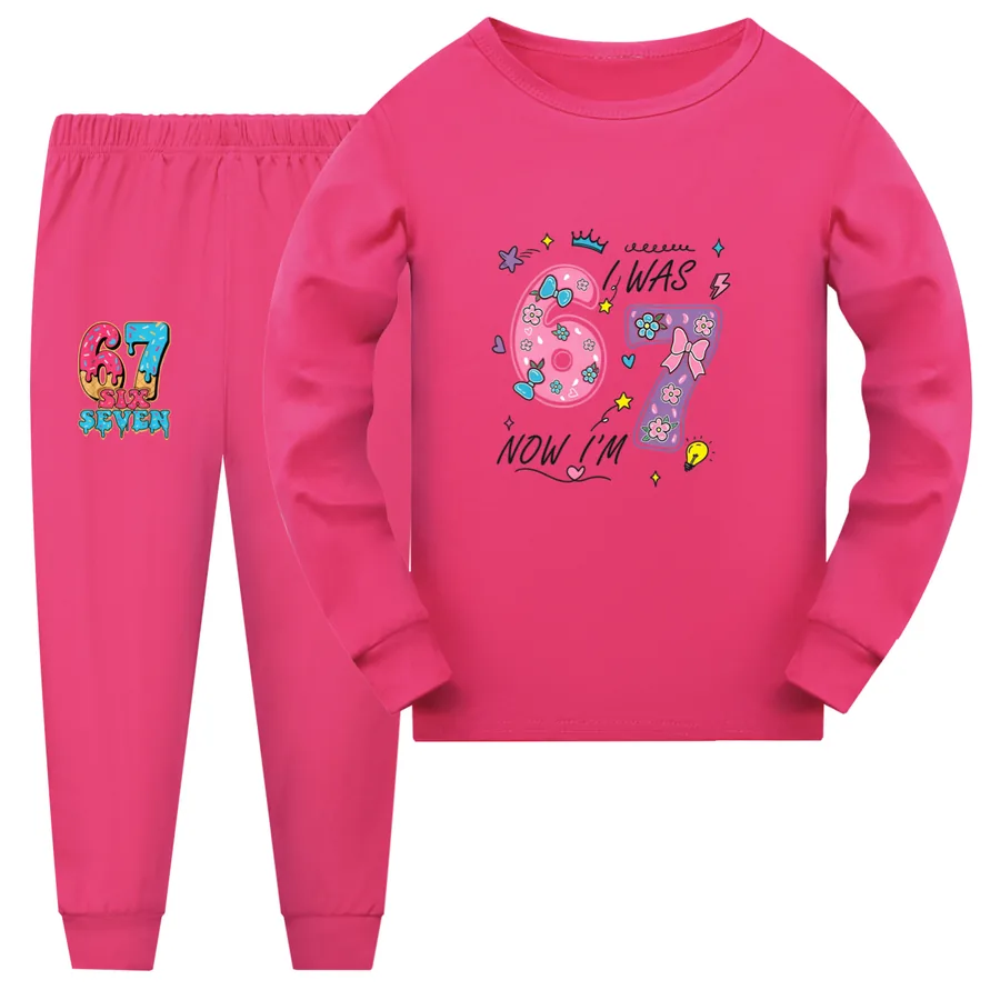 Kids Family Lounge Set, Style 11 · Long Sleeve · Rose