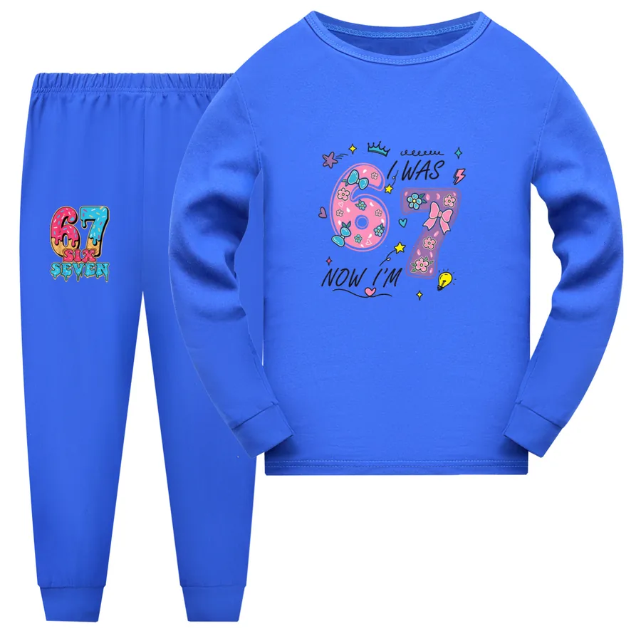 Kids Family Lounge Set, Style 12 · Long Sleeve · Blue