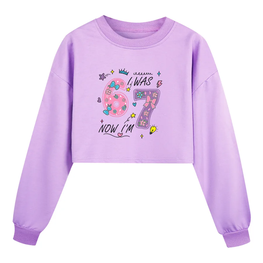 Cropped Sweatshirt Play Set, Style 01 · Purple