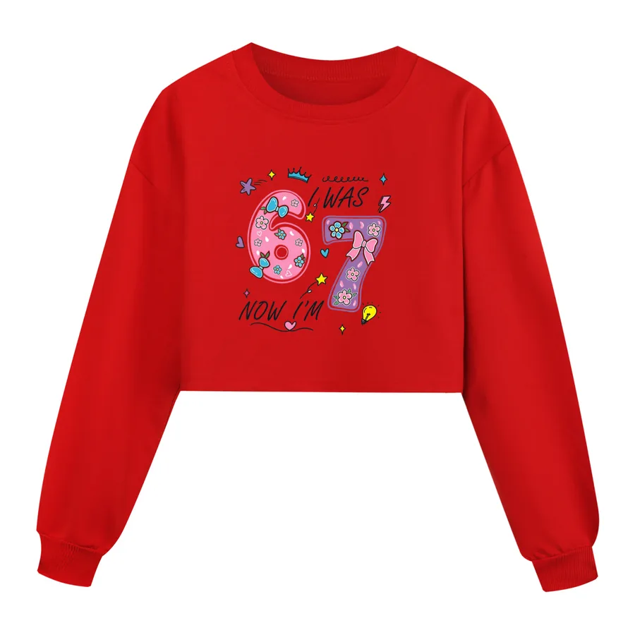 Cropped Sweatshirt Play Set, Style 03 · Red