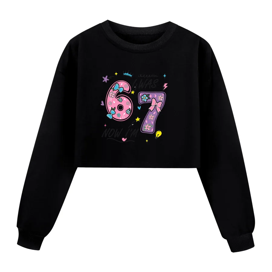 Cropped Sweatshirt Play Set, Style 04 · Black