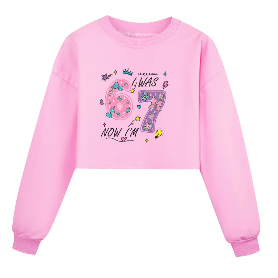 Cropped Sweatshirt Play Set, Style 05 · Pink