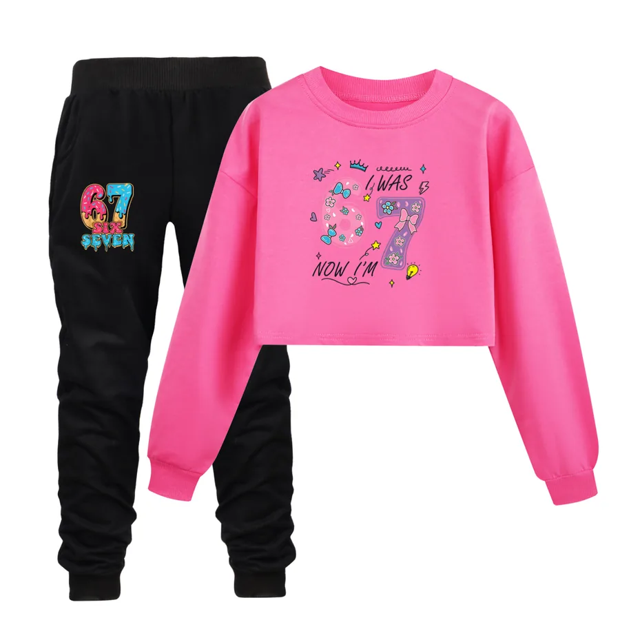 Cropped Sweatshirt Play Set, Style 15 · Set · Rose