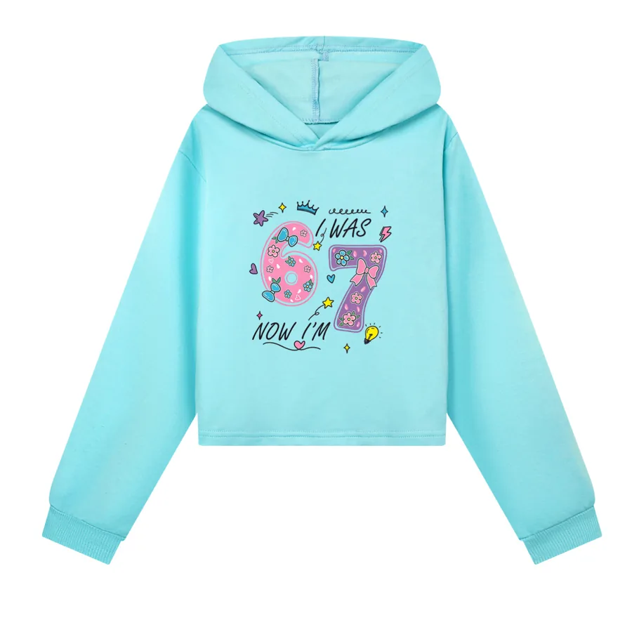 Cropped Hoodie Set, Style 04 · Sky Blue