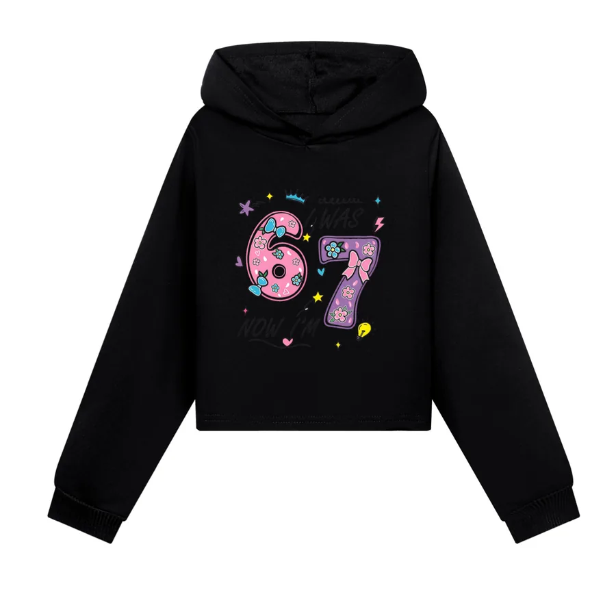 Cropped Hoodie Set, Style 06 · Black