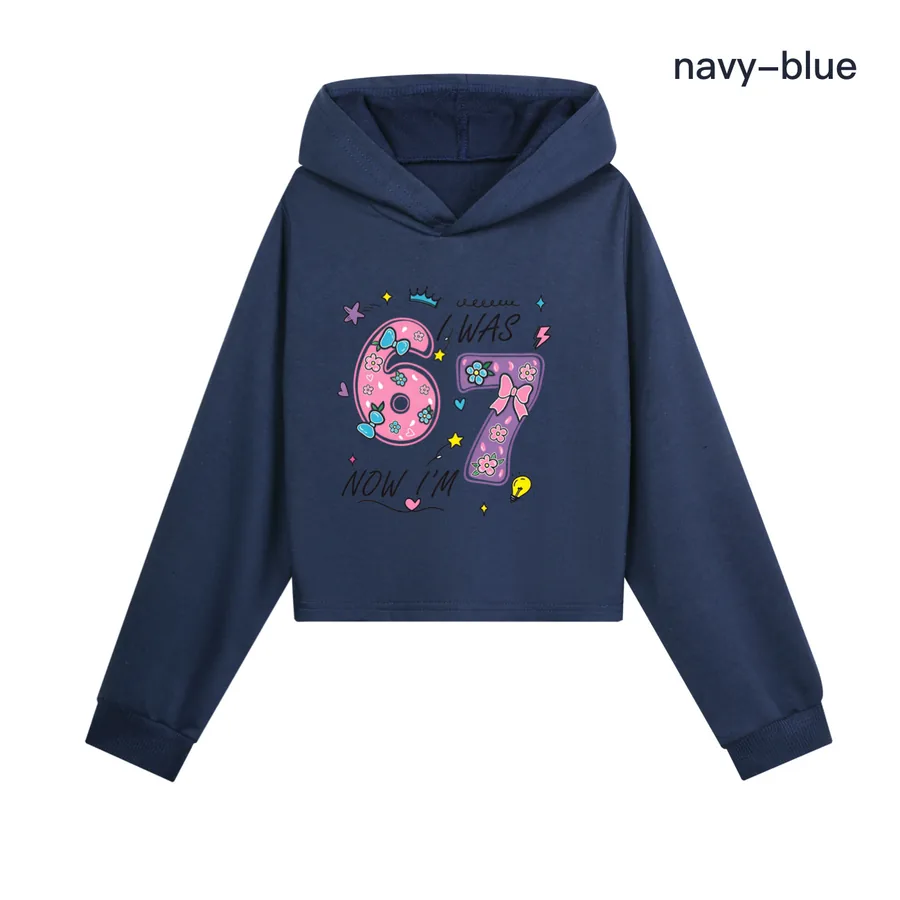 Cropped Hoodie Set, Style 08 · Navy