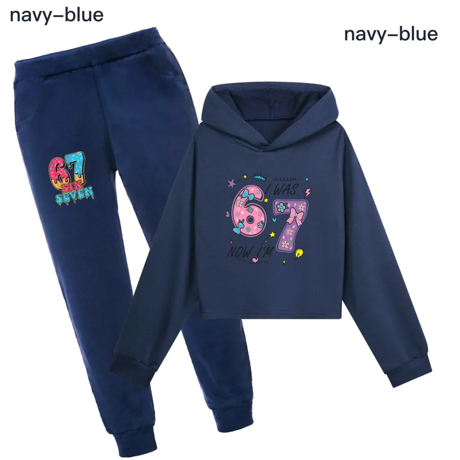 Cropped Hoodie Set, Style 12 · Set · Royal Blue