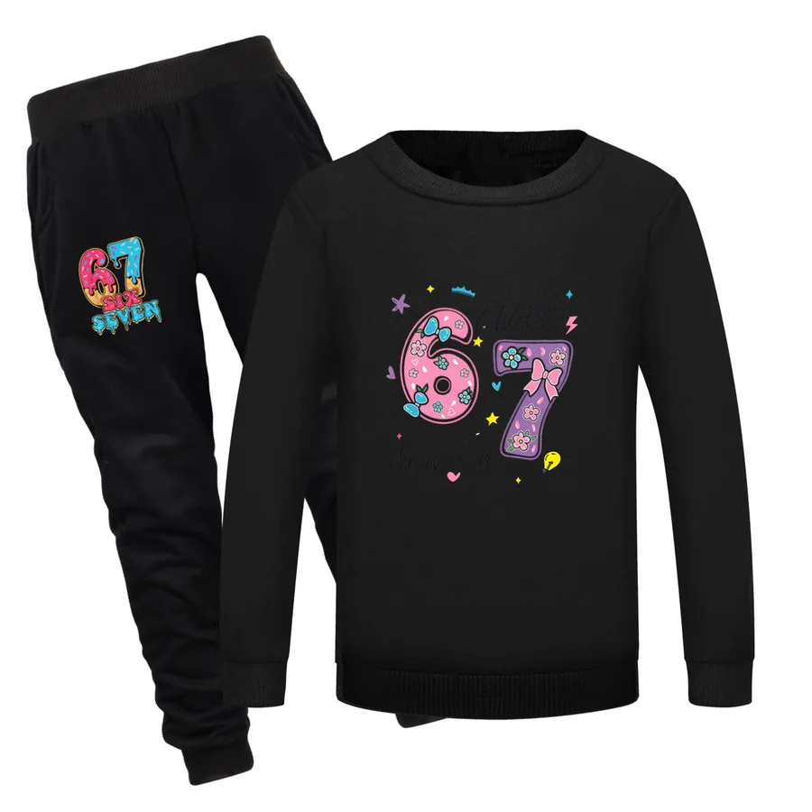 Crewneck Sweatshirt Set, Style 01 · Set · Black