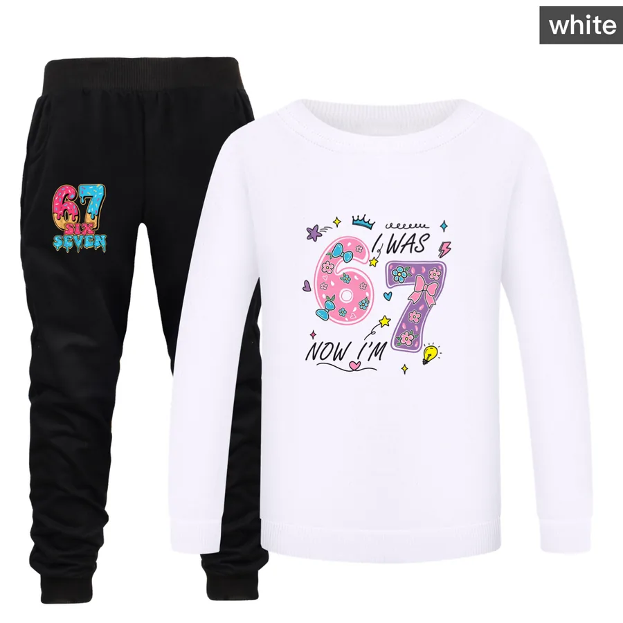 Crewneck Sweatshirt Set, Style 19 · White