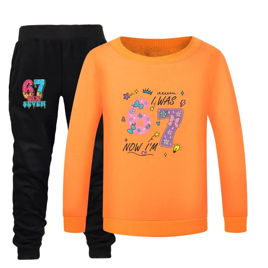 Crewneck Sweatshirt Set, Style 30 · Orange
