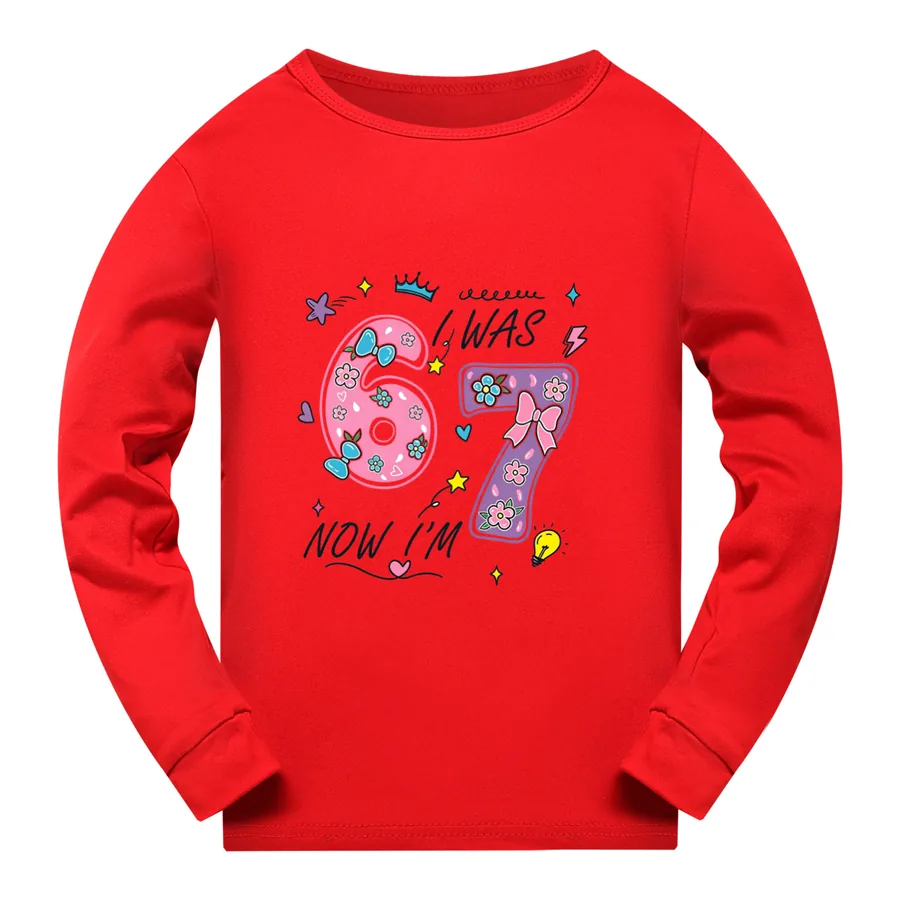 Everyday Long & Short Sleeve Tee, Style 06 · Long Sleeve · Red