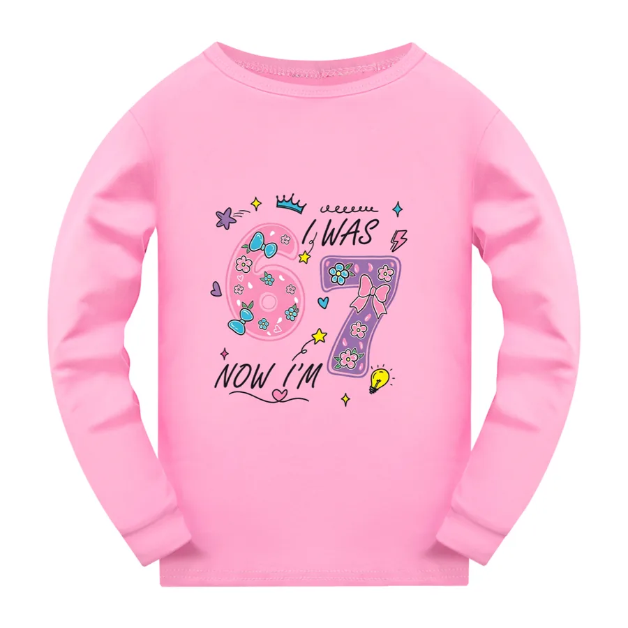 Everyday Long & Short Sleeve Tee, Style 07 · Long Sleeve · Pink