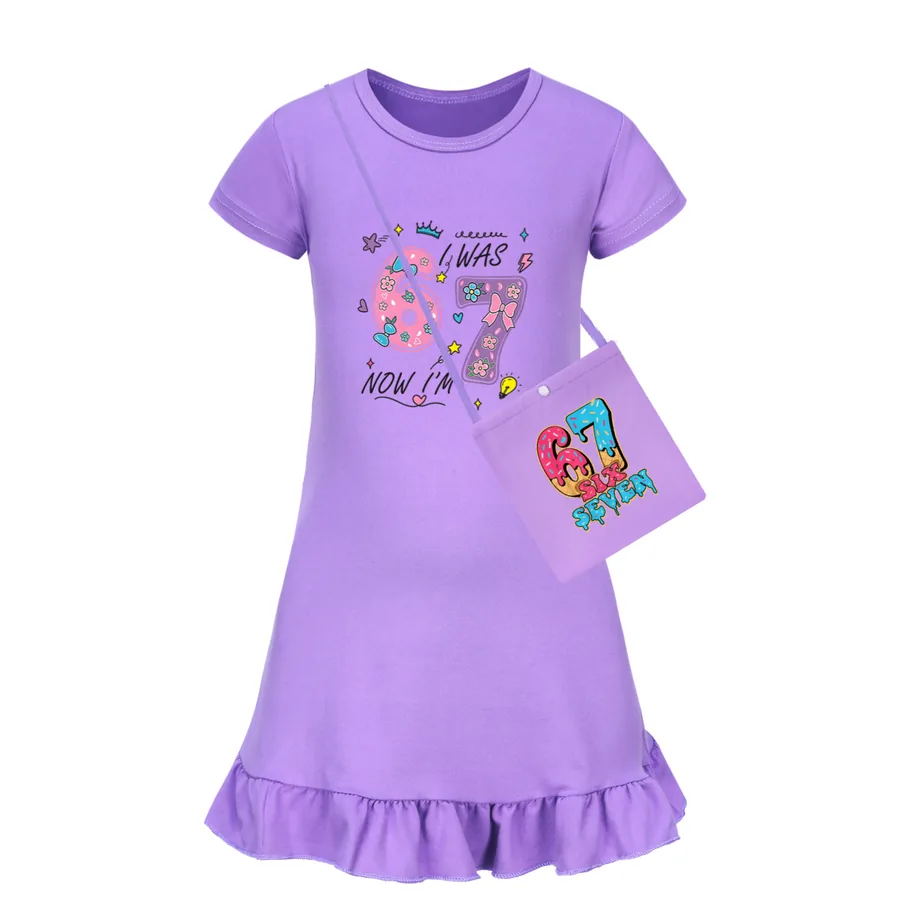 Ruffle-Hem Jersey Dress, Style 01 · with Bag · Purple