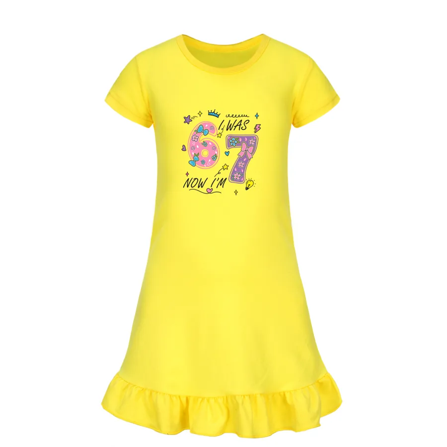 Ruffle-Hem Jersey Dress, Style 06 · Yellow