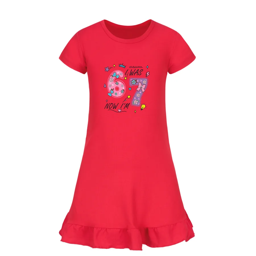 Ruffle-Hem Jersey Dress, Style 07 · Red