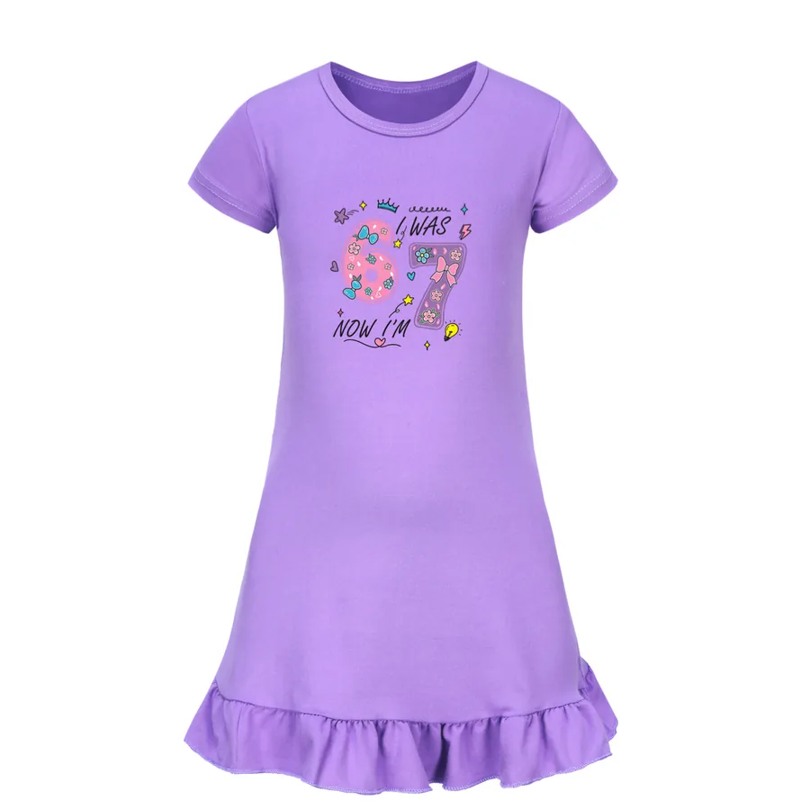 Ruffle-Hem Jersey Dress, Style 08 · Purple