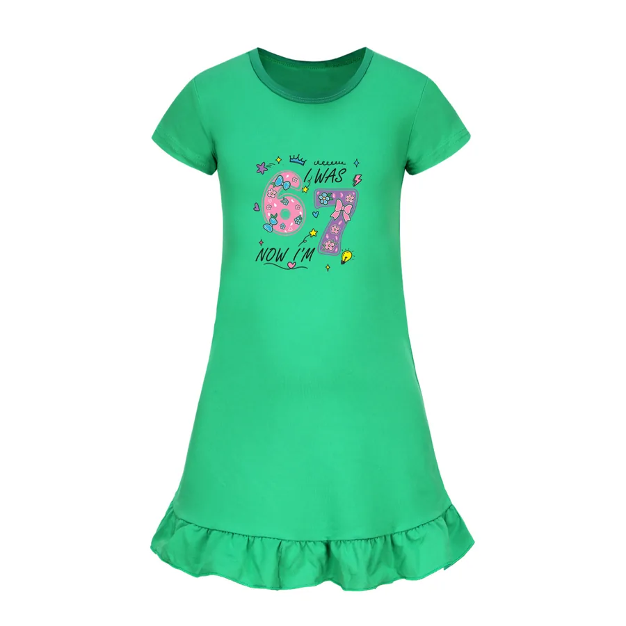 Ruffle-Hem Jersey Dress, Style 09 · Green