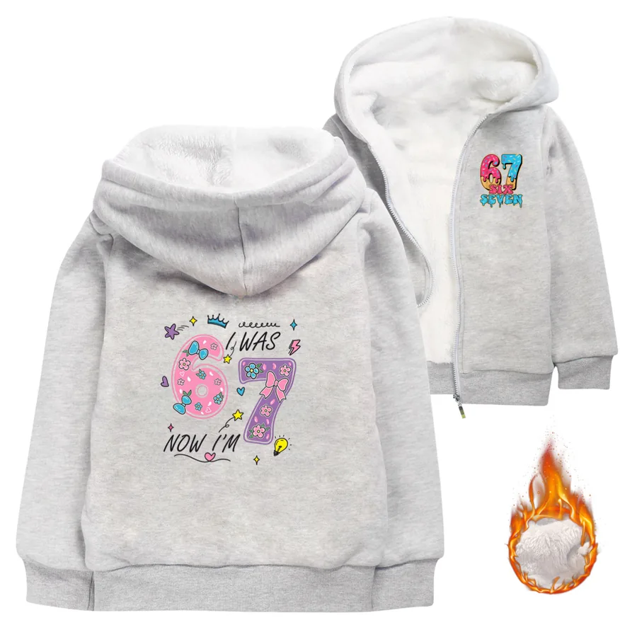 Warm-Lined Graphic Hoodie, Style 03 · Padded · Grey