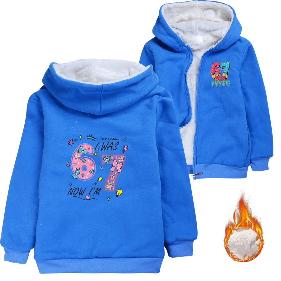 Warm-Lined Graphic Hoodie, Style 04 · Padded · Blue