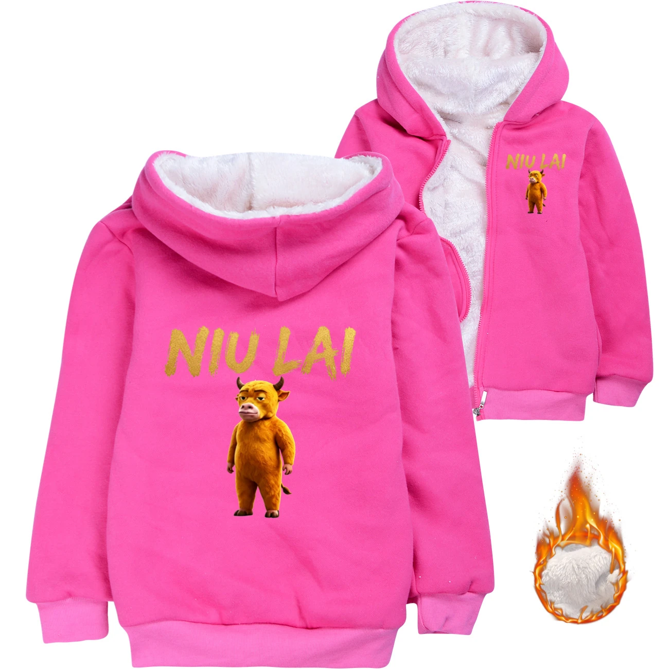 Warm-Lined Graphic Hoodie — 5813 Edition, Style 01 · Padded · Rose