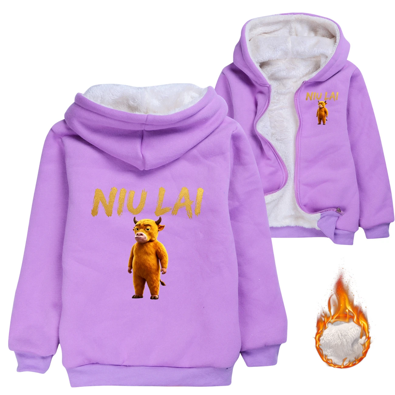 Warm-Lined Graphic Hoodie — 5813 Edition, Style 06 · Padded · Purple