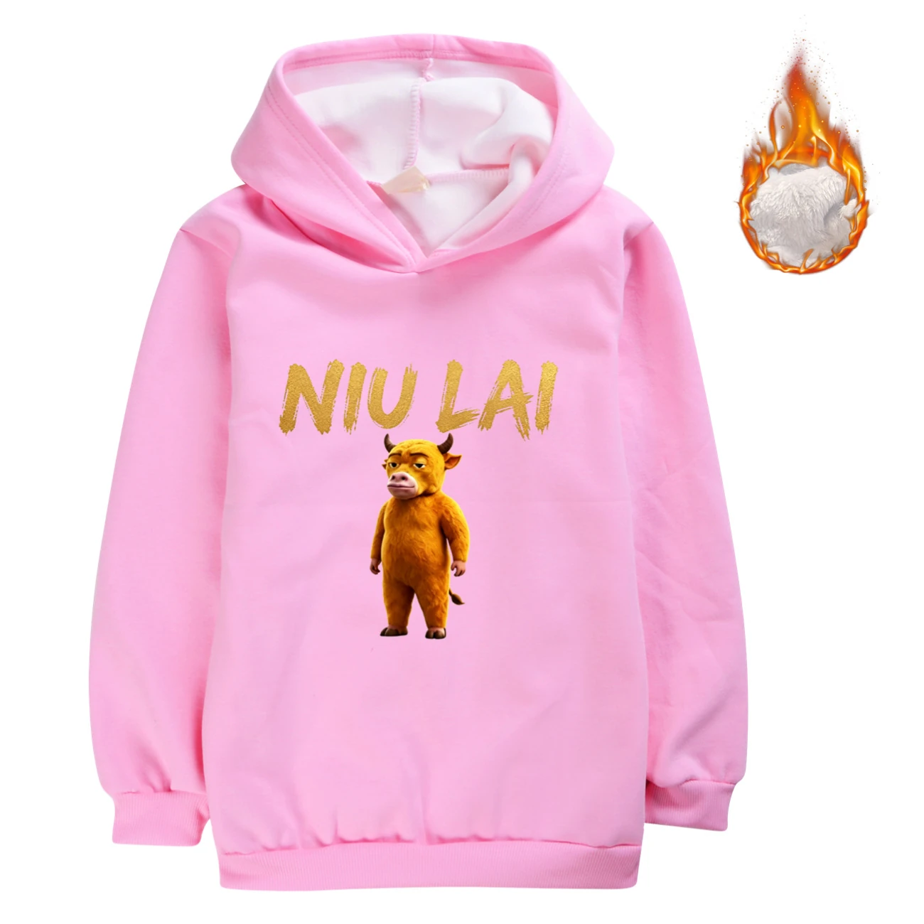 Warm-Lined Graphic Hoodie — 5813 Edition, Style 07 · Pink