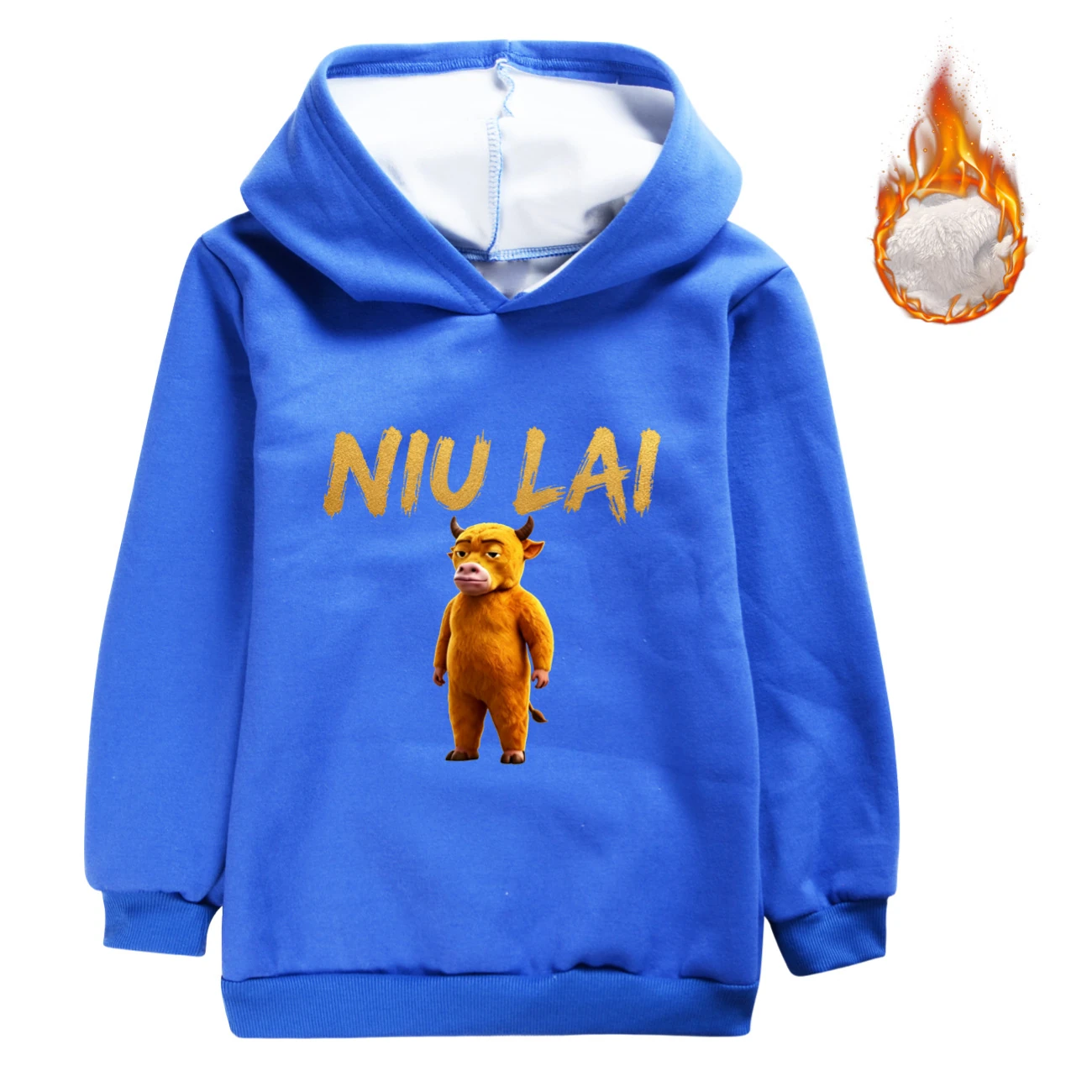 Warm-Lined Graphic Hoodie — 5813 Edition, Style 09 · Deep Blue