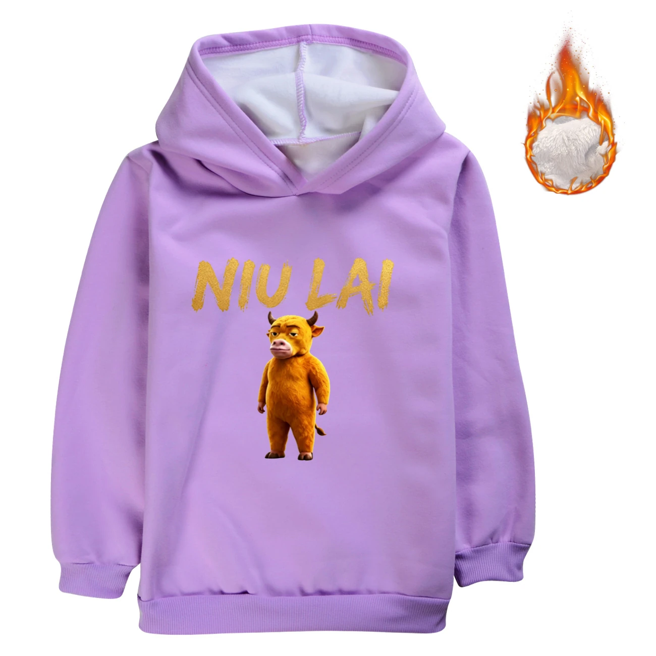 Warm-Lined Graphic Hoodie — 5813 Edition, Style 10 · Purple