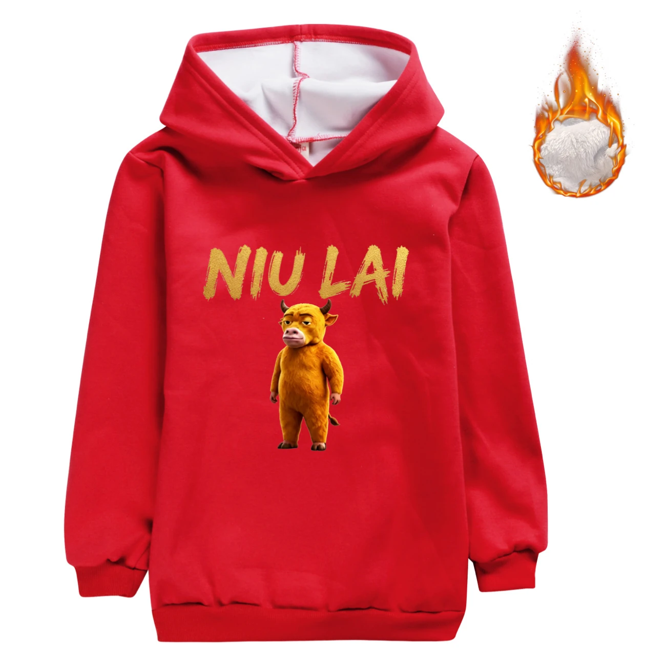 Warm-Lined Graphic Hoodie — 5813 Edition, Style 12 · Red